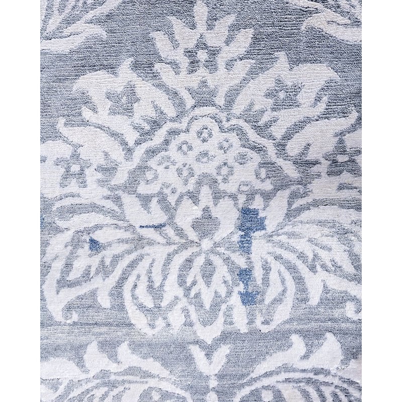 Modern One-of-a-Kind Hand-Knotted Area Rug - Gray, 9' 0" x 12' 2" - 9' 0" x 12' 2"