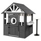 preview thumbnail 2 of 13, Kids Wooden Outdoor Playhouse with Lemonade Stand, Split Door for Kids Ages 3-8 - N/A Gray