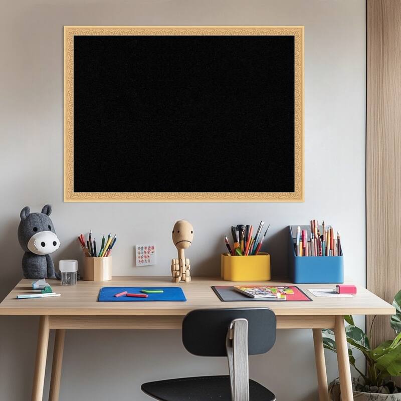 Bethany Gold Wood Framed Cork Board - Bulletin Board, Organization Board, Pin Board