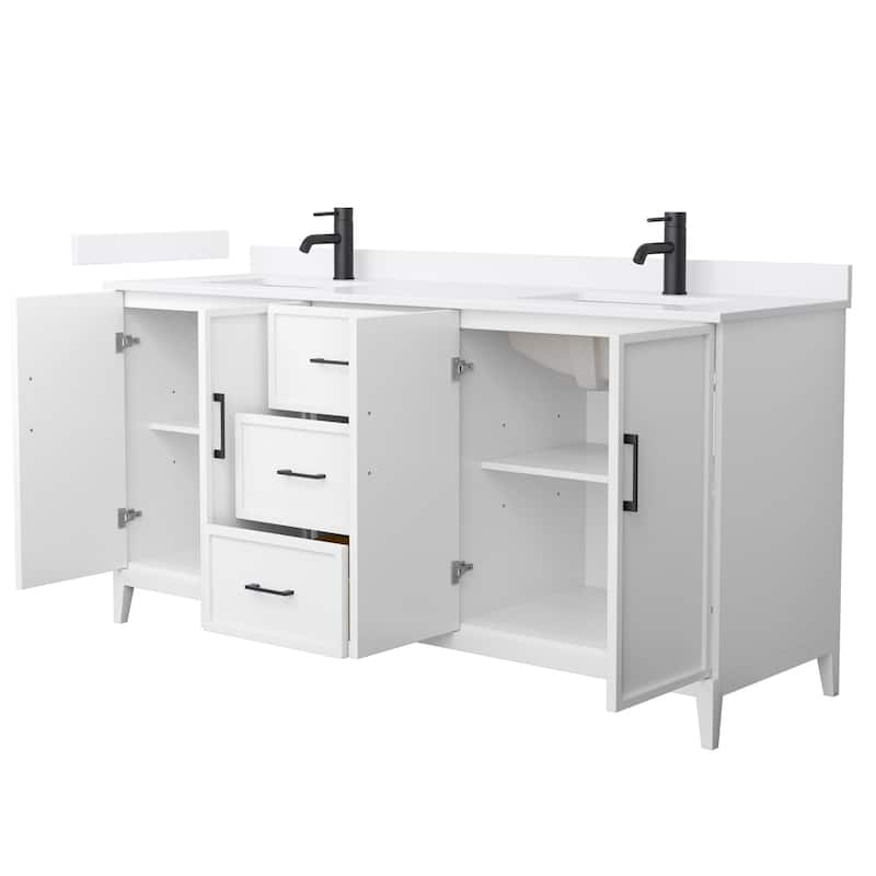 Elan 72-inch Double Vanity, Single Hole Quartz Top