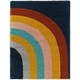 preview thumbnail 1 of 6, Mod-Tod Amelia Rainbow Print Shag Kids Area Rug 4'4" x 6' - Navy Blue