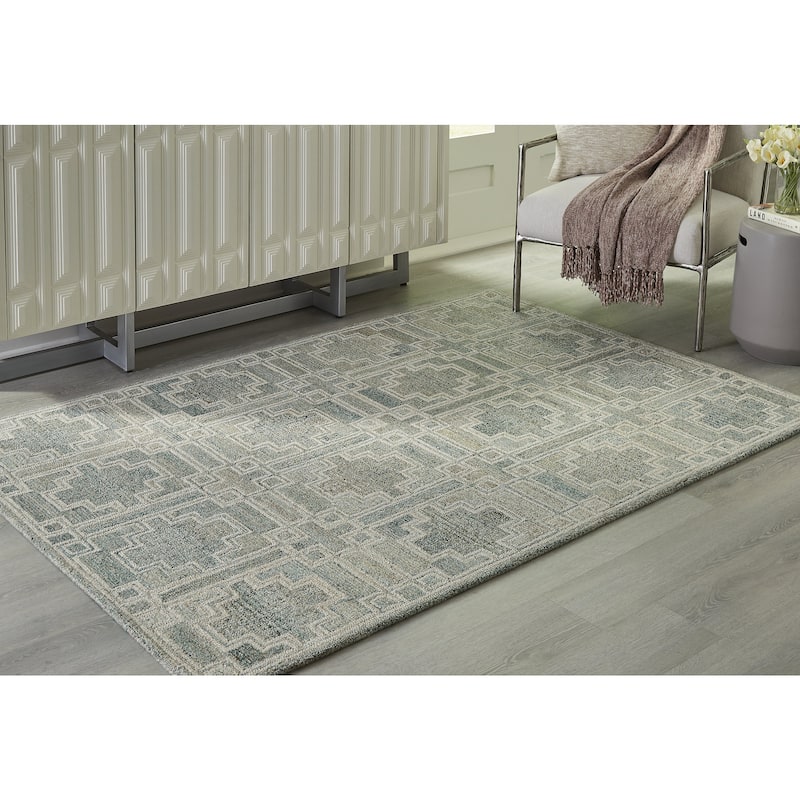 Signature Design by Ashley Jossland Green/Ivory Rug - 61.13" W x 84.38" D x 0.63" H