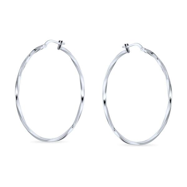 925 Sterling Silver Oval Wired With Twisted Drop Earrings