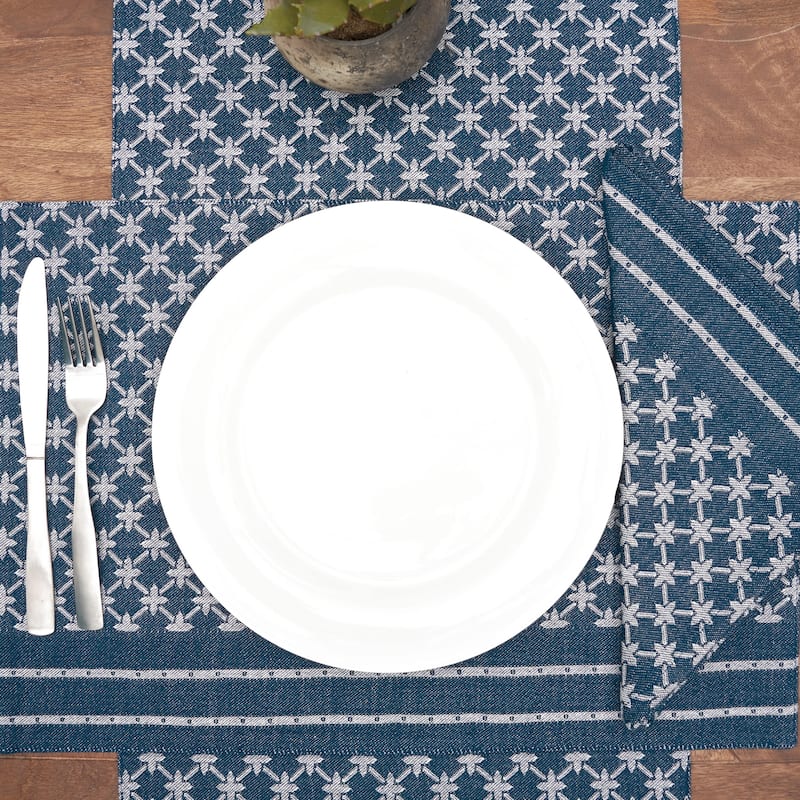 13" x 72" Markle Jacquard Navy Table Runner - 13" x 72"