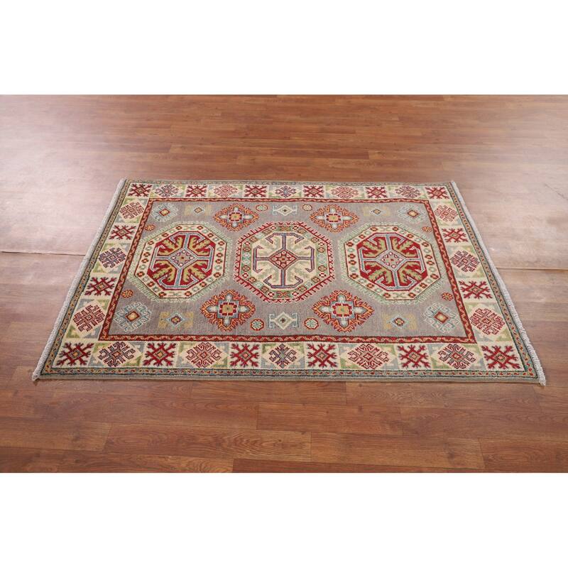 Kazak Foyer Rug Handmade Wool Carpet - 3'5" x 5'0"