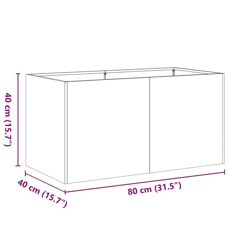 vidaXL Planter Rusty Weathering Steel Large Decorative Inlays Planter - 15.7 x 31.5 x 15.7