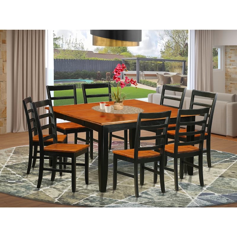 Dining Room Set Table with Chairs - Kitchen Dining Table Set - Butterfly Leaf Table - 8 Person Set