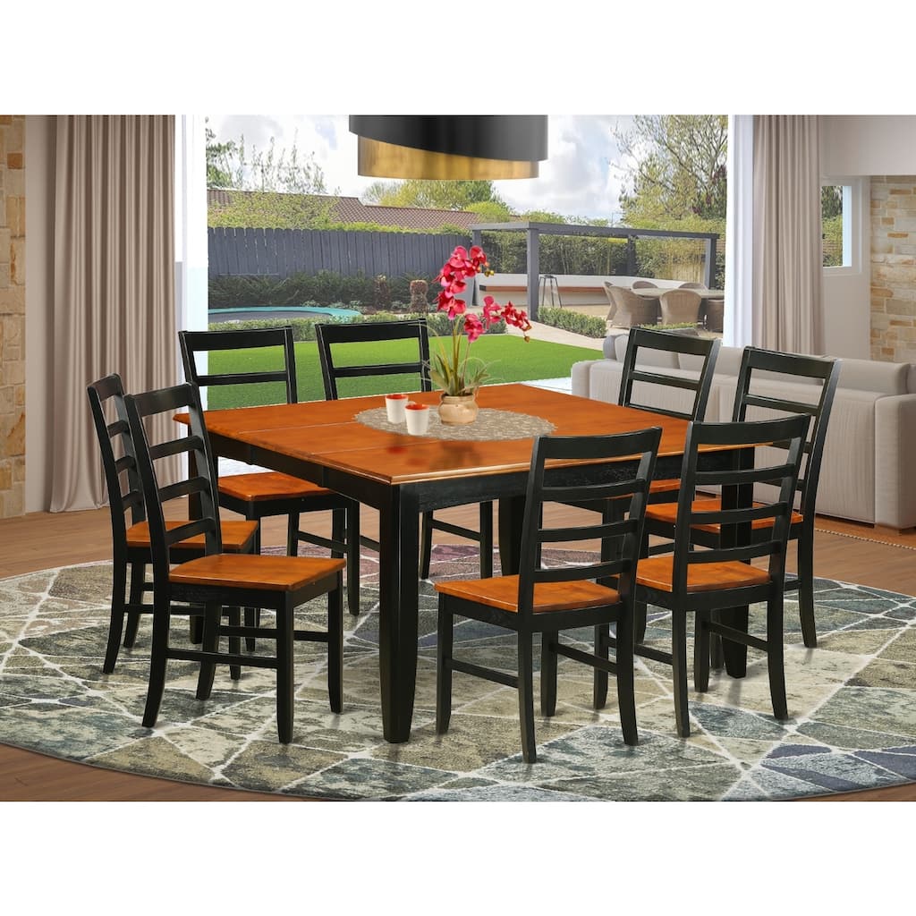 Dining Room Set Table with Chairs - Kitchen Dining Table Set - Butterfly Leaf Table - 8 Person Set
