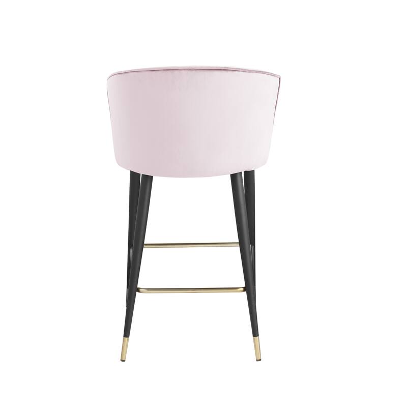 Contemporary Velvet Upholstered Counter Height Stool