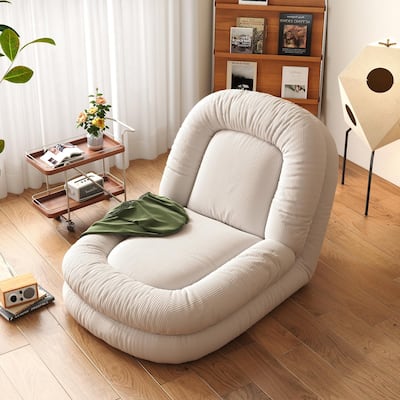 JASIWAY Modern Convertible Sleeper Sofa Bed Lazy Sofa, Beige