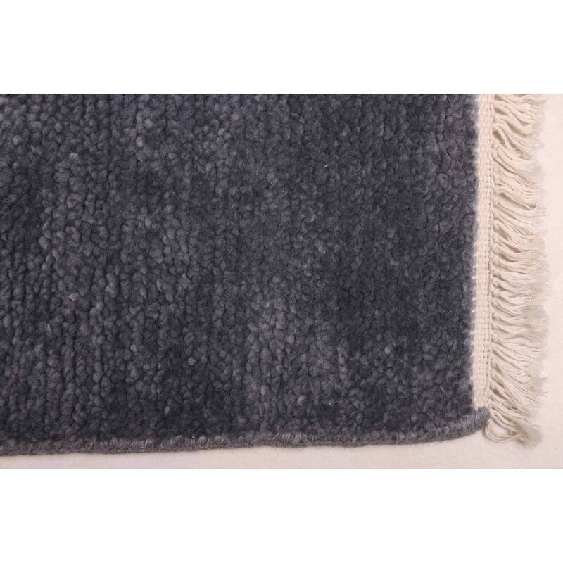 ECARPETGALLERY Hand-knotted Mystique Denim Blue Wool Rug - 5'9 x 8'1