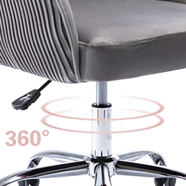 Corvus Braff Velvet Upholstered Adjustable Ergonomic Office Chair