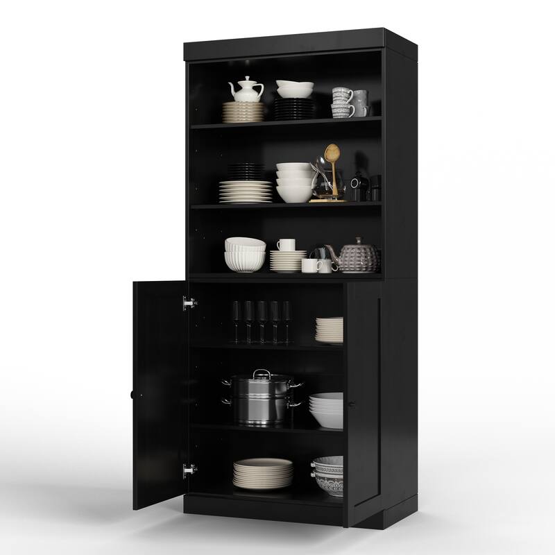 Palace Imports 100% Solid Wood 32" Pantry Cabinet with Shaker Doors and Adjustable Shelves