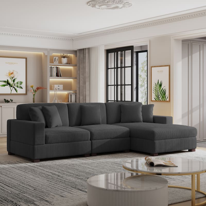 Oversized Modular Sectional Sofa Set with Pillows for Living Room