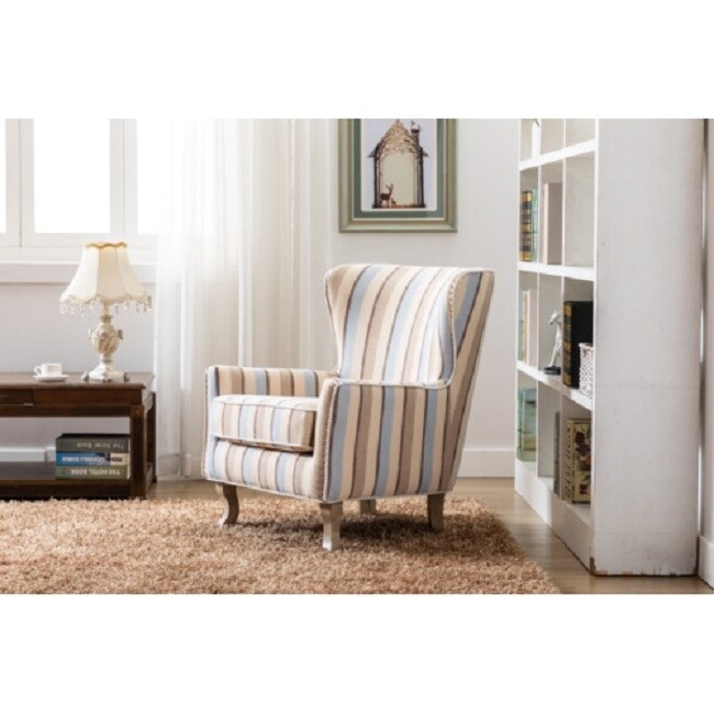 Shoreline 30 Wide Wingback Chair in living room or home office clasic and soft
