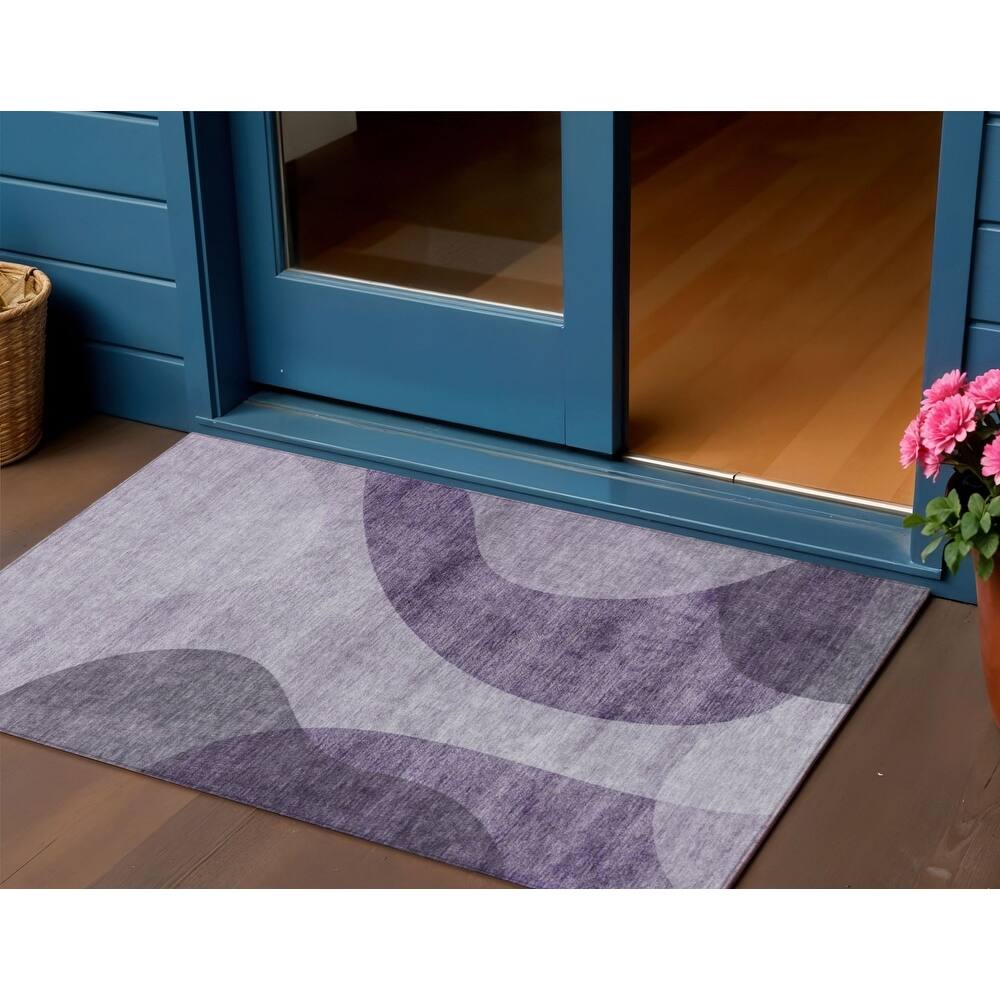 HomeRoots Abstract Transitional Rectangle Outdoor Rug