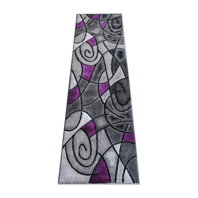Modern Olefin Accent Area Rug - Abstract Pattern