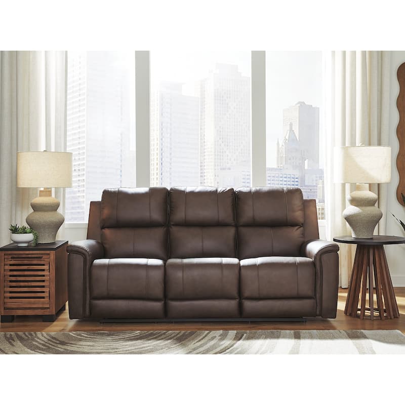 Signature Design by Ashley Burnley Power Reclining Sofa - 85" W x 41" D x 43" H - Brown