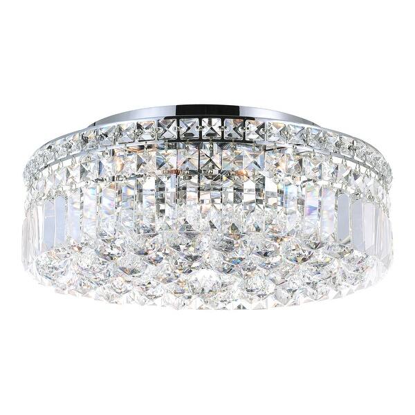 CWI Lighting Colosseum 5 Light 16in Chrome Flush Mount with Crystals ...