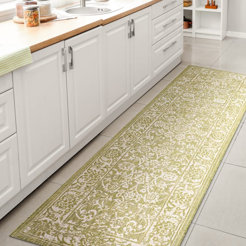 JONATHAN Y Sinjuri Bohemian Textured Weave Floral Indoor/Outdoor Area Rug