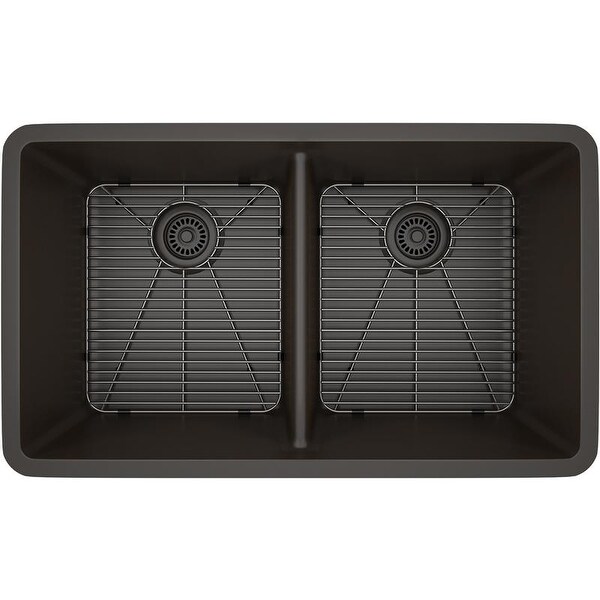 Lexicon Platinum Double Equal Bowl Quartz Composite 32 x 19 x 9 / 9 in. D Kitchen Sink ...