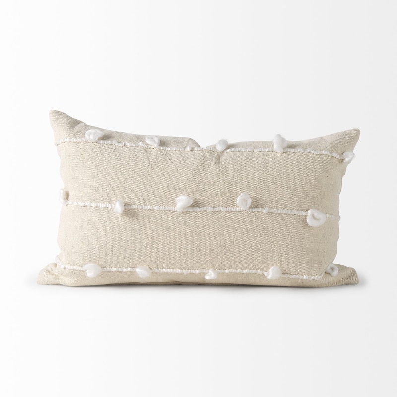 Clouds on Cream Canvas Pillow Cover