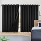 preview thumbnail 10 of 91, Deconovo 100 Percent Blackout with Liner Grommet Curtain (2 Panel) W100 x L84 - Black
