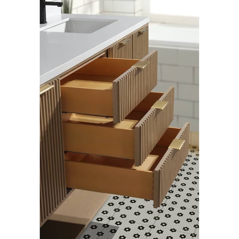 Ari Bath San Diego 72" Freestanding Bathroom Vanity Oak