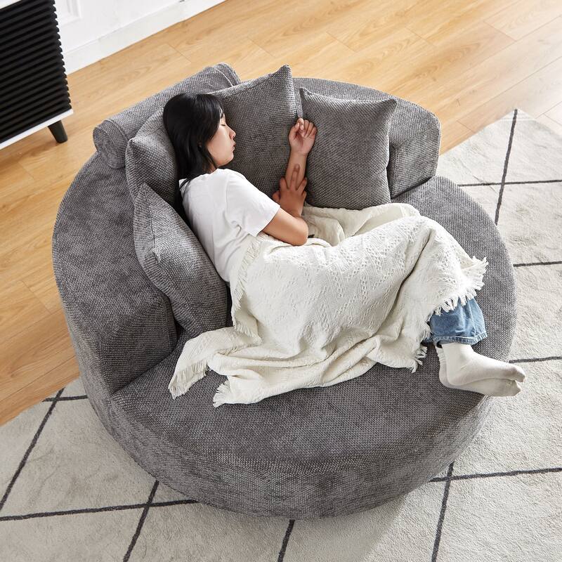 Comfortable Chenille Foam Swivel Chair for Various Rooms, Enhancing Relaxation