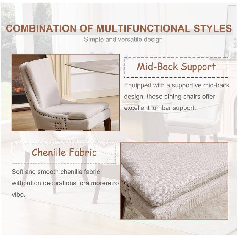 Modern Double-layer Cushioned Dining Chairs Set of 4