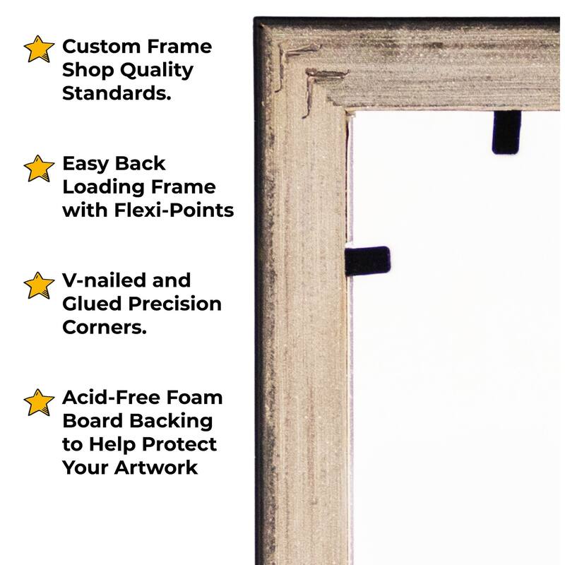 10x10 Frame Rustic Sky Blue Solid Wood Picture Frame | 0.75 Inch