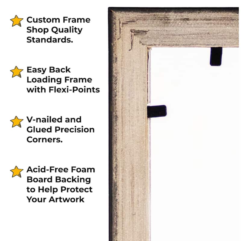 34x22 Frame Rustic Sky Blue Solid Wood Picture Frame | 0.75 Inch