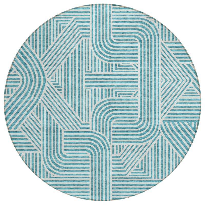 HomeRoots Abstract Transitional Rectangle Outdoor Rug