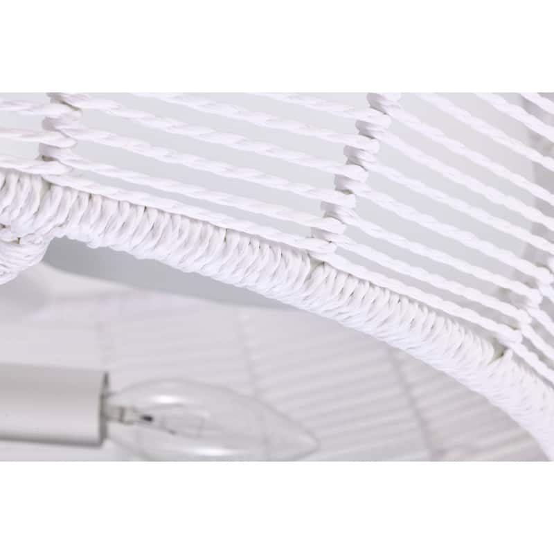 Akasha 28 Inch Rattan Rope Fandelier 6 Light with Remote (Color Optional)