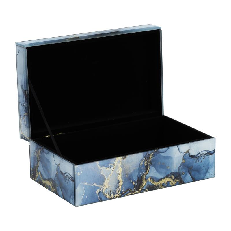 Modern Statement Decorative Box with Abstract Finish and Lid
