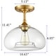 preview thumbnail 5 of 5, Birindisi Modern Brass Finish Clear Glass Ceiling Lights Flush Mount