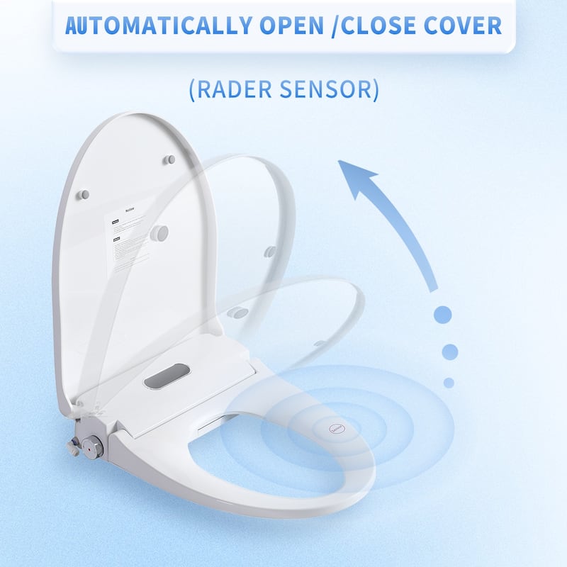 Smart Bidet Toilet Seat With Side Knob Adjustable Heated Seat With Portable Bidet,Auto Open/Close,Night Light, Only Seat