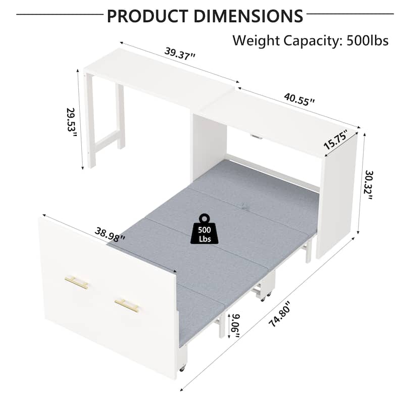 Murphy Cabinet Bed with Adjustable Position Desk