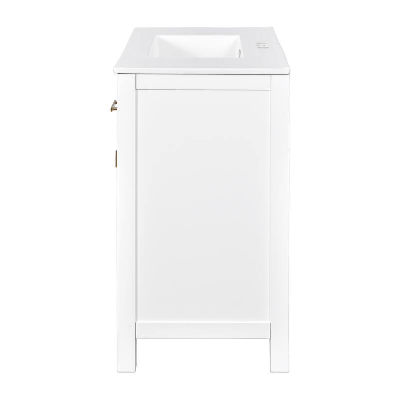 72'' Freestanding Bathroom Vanity Set with White Integrated Ceramic Sink - 72'' x 18.3'' x 34.02''