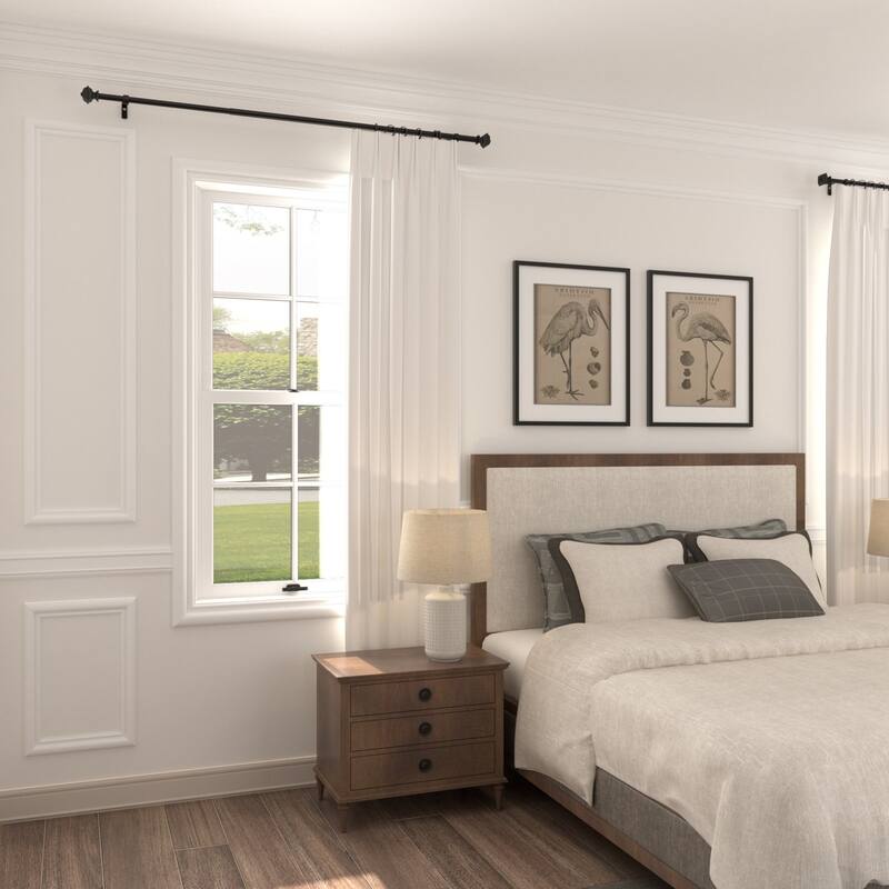 Acroma Streamlined Adjustable Curtain Rod Black