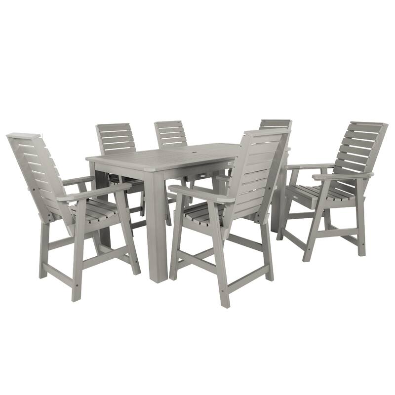 Weatherly 7-piece Outdoor Dining Set - 42" x 72" Table, Counter-height - Harbor Gray
