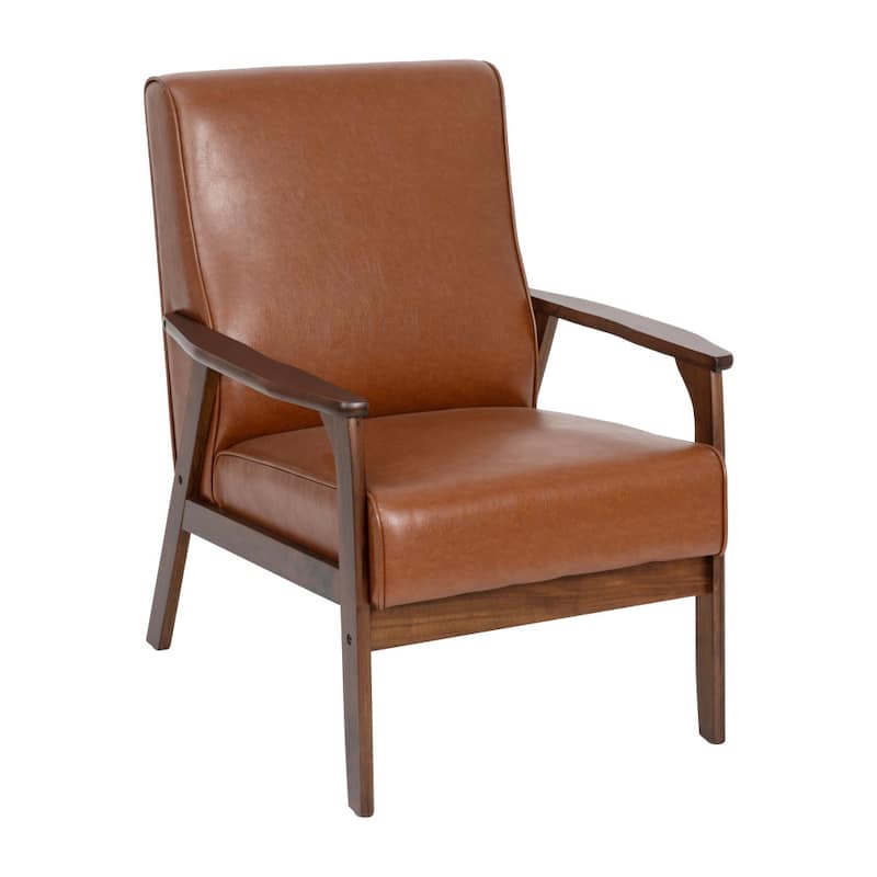 Mid-Century Modern Arm Chair with Wooden Frame and Arms