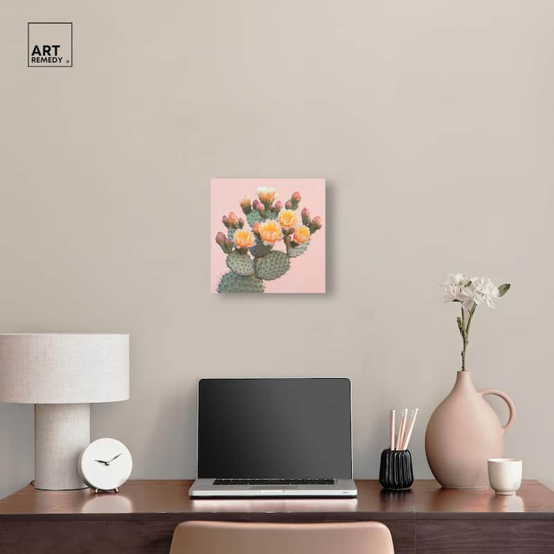 Pink and Prickly Canvas by Art Remedy, Gallery Wrapped