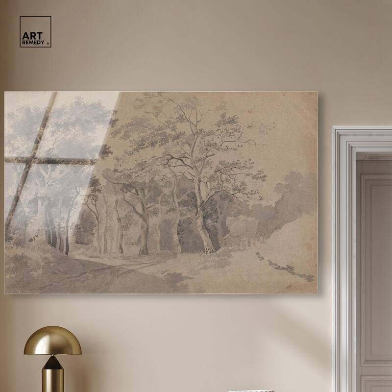 Grove with Road and Haycart Acrylic by Art Remedy, Ready to Hang