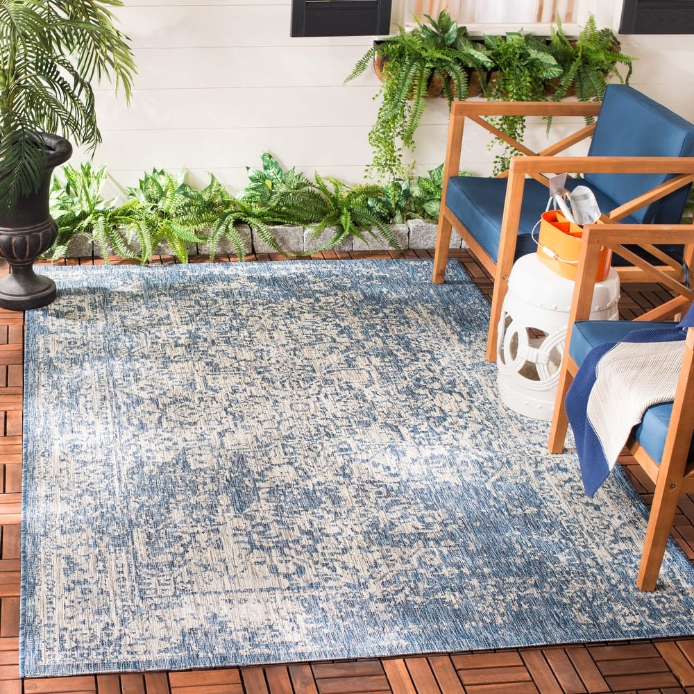 SAFAVIEH Courtyard Gunsel Outdoor Waterproof Patio Backyard Rug