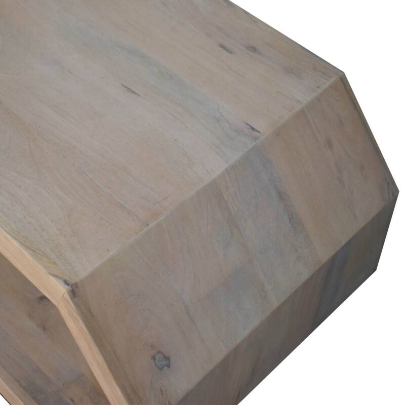 Artisan Furniture Solid Wood Hexagonal Marble Coffee Table