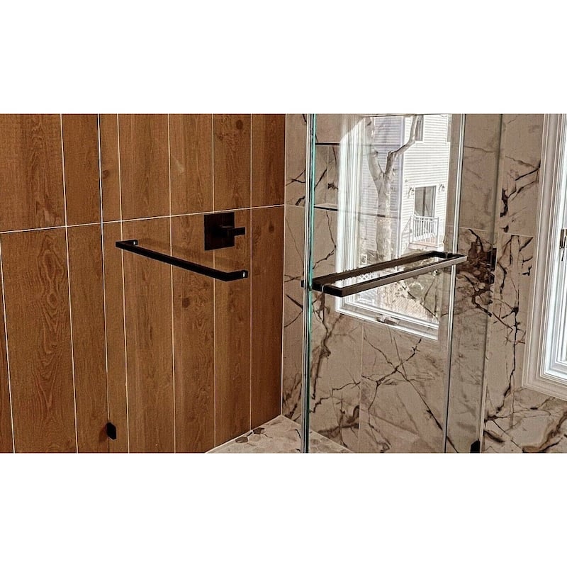 CEL 24" x 24" Square Tubing Back-to-Back Pull Handle / Towel Bar for shower door