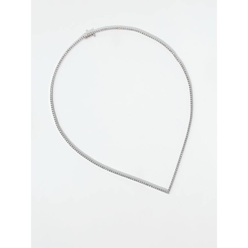 Kobelli 4.15 Carats Lab Grown Diamond 14k Solid White Gold Tennis Theia V-Necklace
