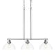 preview thumbnail 1 of 6, Golden Lighting 3602-3LP CH Duncan 3 Light 40" Wide Linear Pendant Chrome / Clear