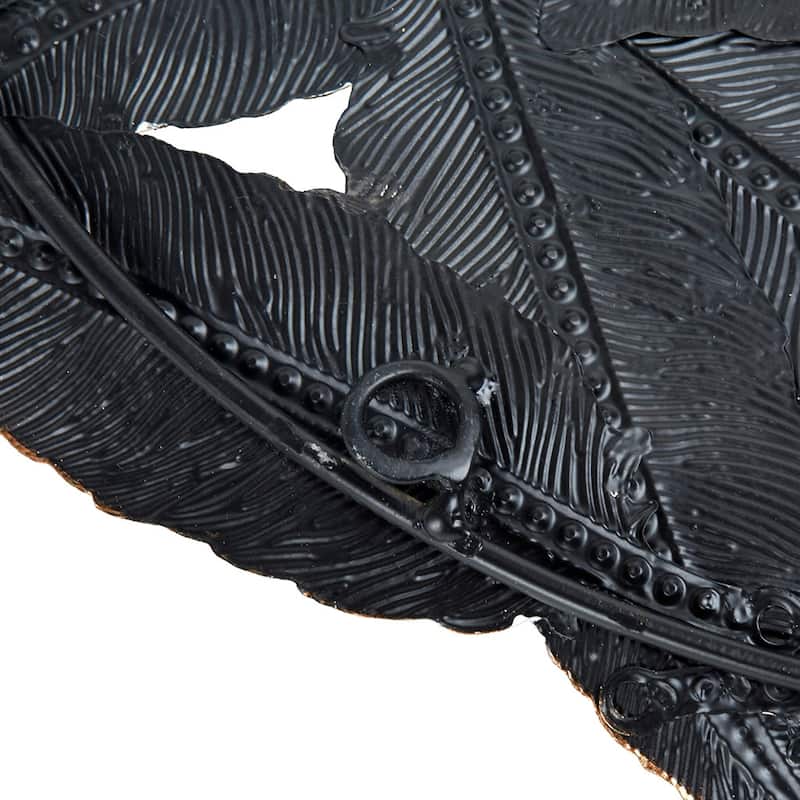 Textured Feather 3-piece Metal Disc Wall Decor Set - Green